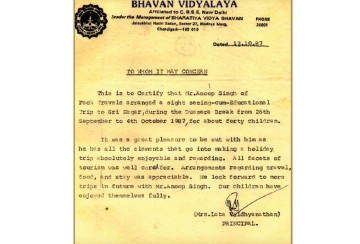 Bhavan Vidyalaya - 28 Years of Association